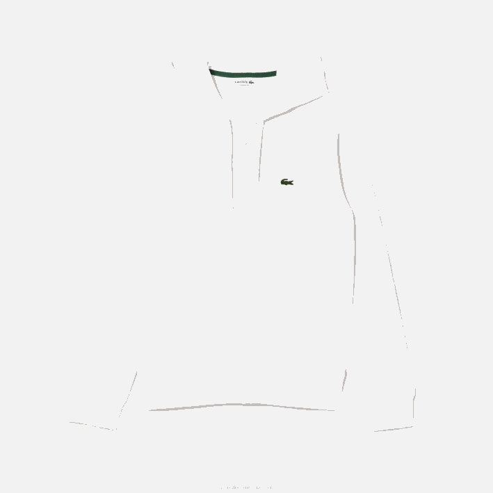 hombres Lacoste 6F24295 blanco 001 sudadera con cremallera y bolsillo canguro