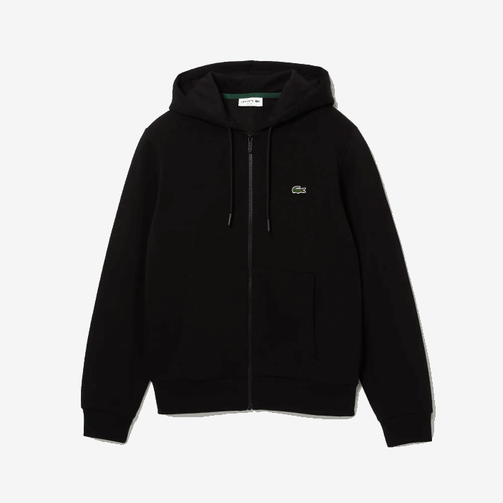 hombres Lacoste 6F24296 negro 031 sudadera con cremallera y bolsillo canguro