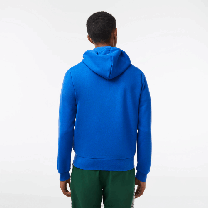 hombres Lacoste 6F24298 kxb azul sudadera con cremallera y bolsillo canguro