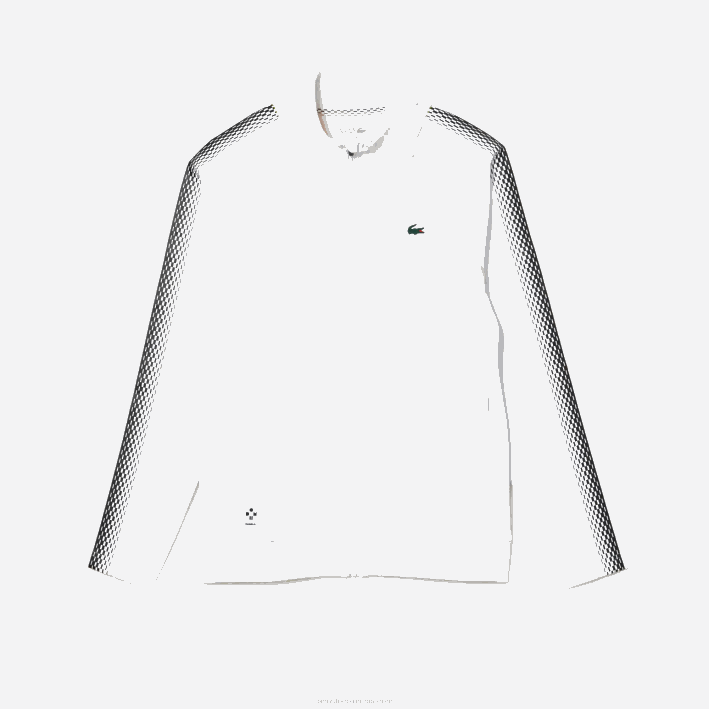 hombres Lacoste 6F24311 blanco amarillo wui tenis x daniil medvedev sudadera con cremallera