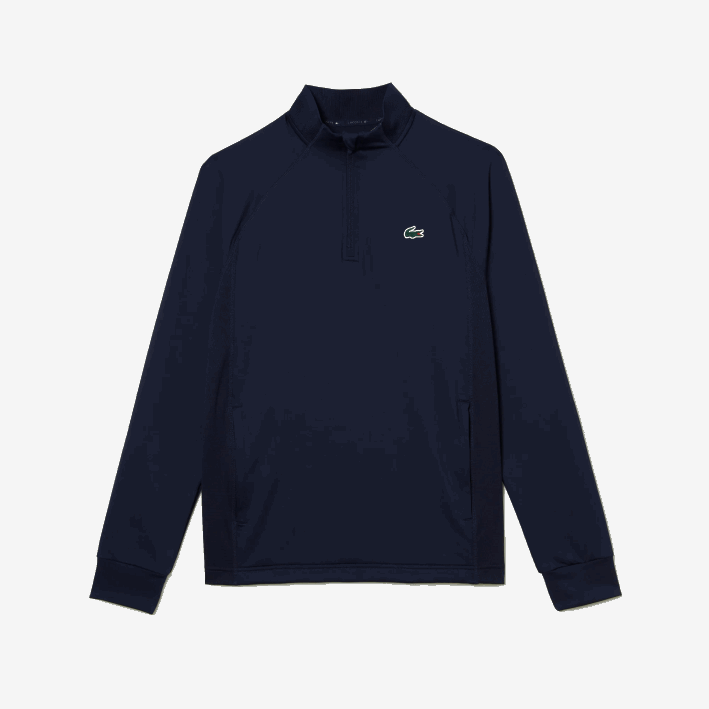 hombres Lacoste 6F24313 azul marino 423 sudadera de golf con cuello redondo insertado