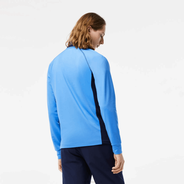 hombres Lacoste 6F24314 azul marino yd2 sudadera de golf con cuello redondo insertado