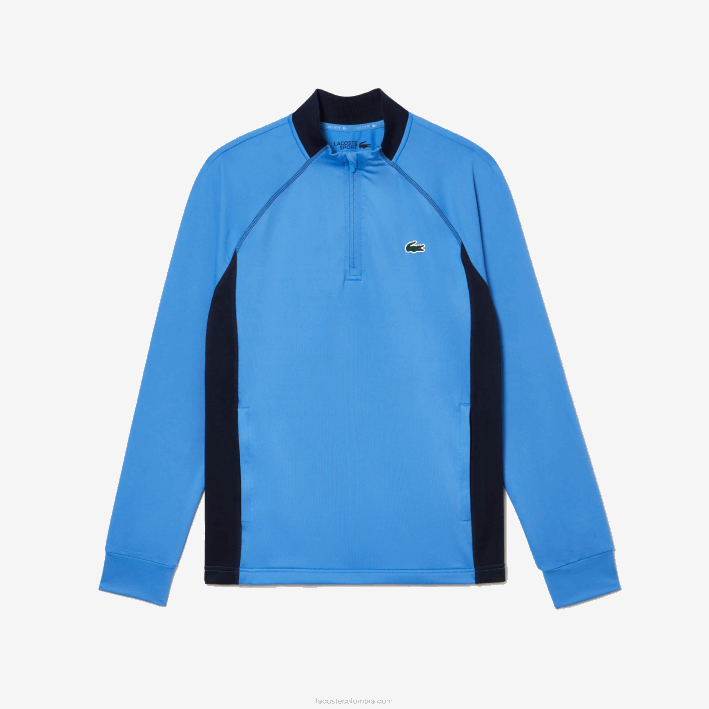 hombres Lacoste 6F24314 azul marino yd2 sudadera de golf con cuello redondo insertado