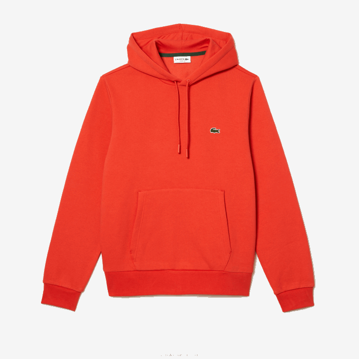 hombres Lacoste 6F24353 naranja 02k sudadera con capucha de algodón orgánico