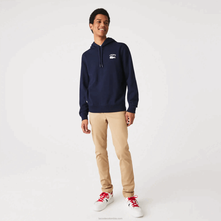 hombres Lacoste 6F24359 azul marino 166 sudadera con capucha de corte clásico