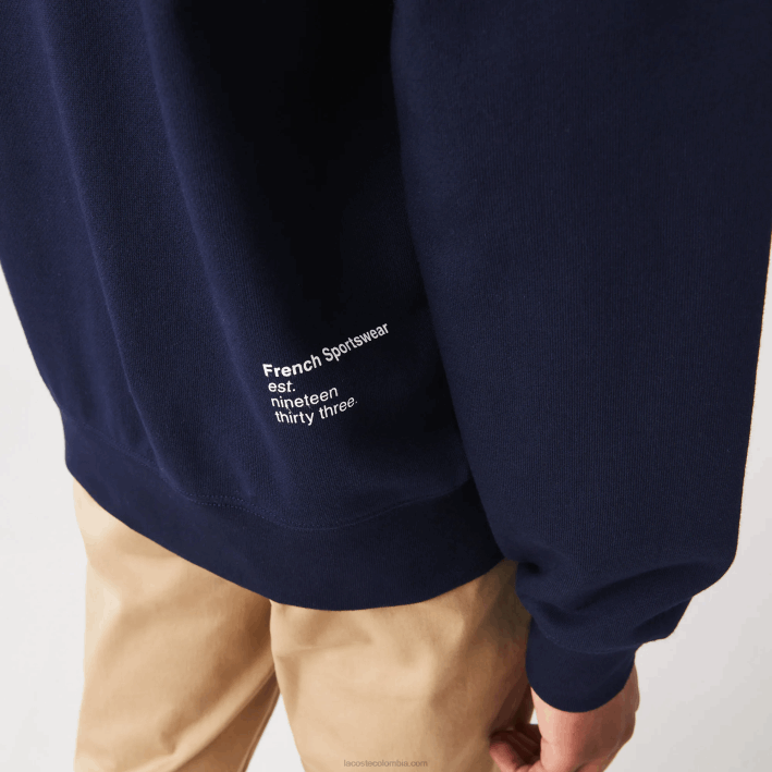 hombres Lacoste 6F24359 azul marino 166 sudadera con capucha de corte clásico
