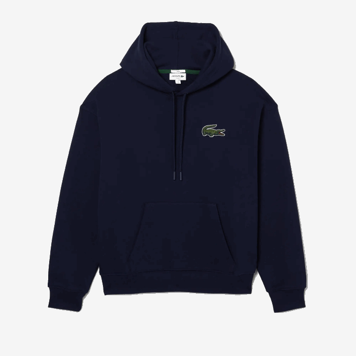 hombres Lacoste 6F24366 azul marino 166 sudadera holgada de algodón orgánico con capucha