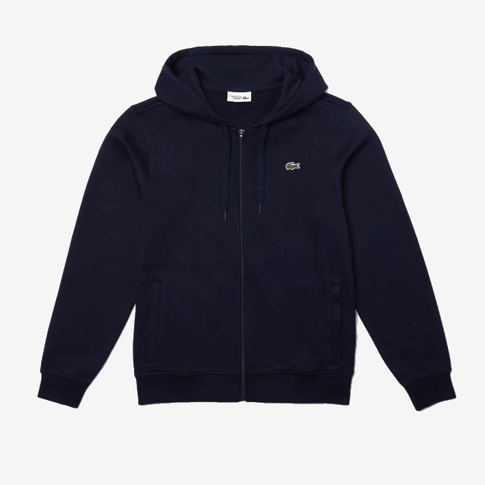 hombres Lacoste 6F24949 azul marino 423 sudadera con capucha deportiva ligera de dos materiales