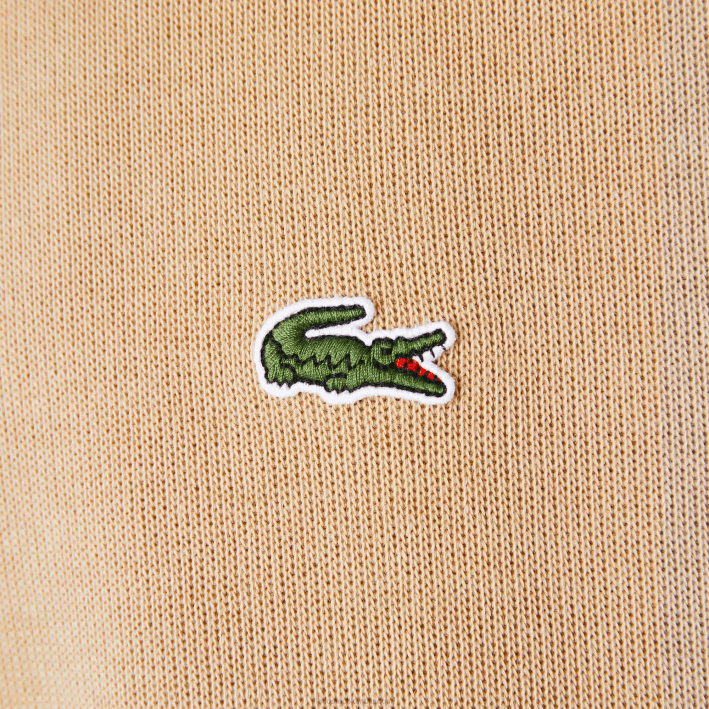 hombres Lacoste 6F24957 beige 02s sudadera con cremallera y cuello alto