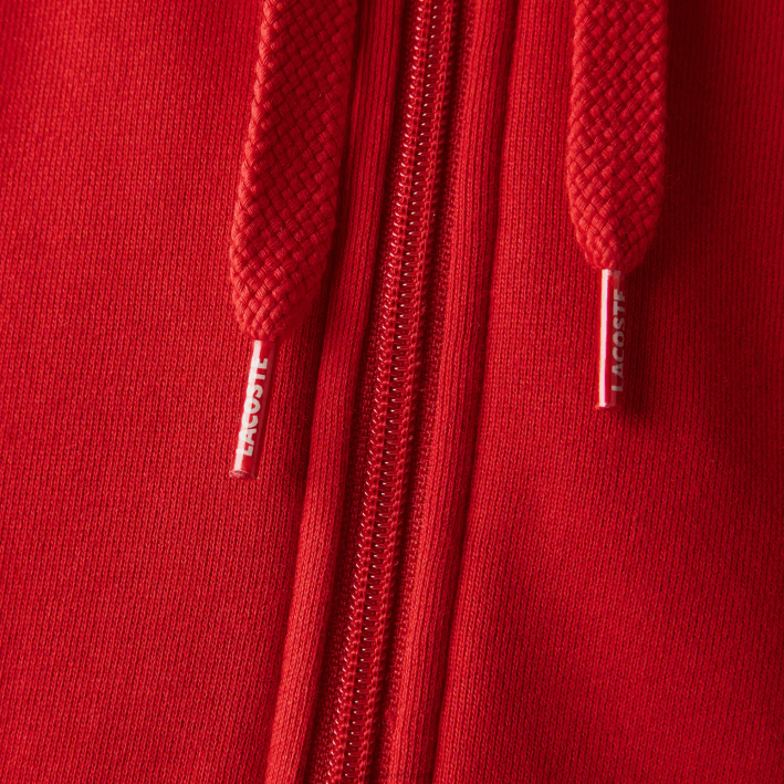 hombres Lacoste 6F24963 rojo e52 sudadera con capucha deportiva ligera de dos materiales