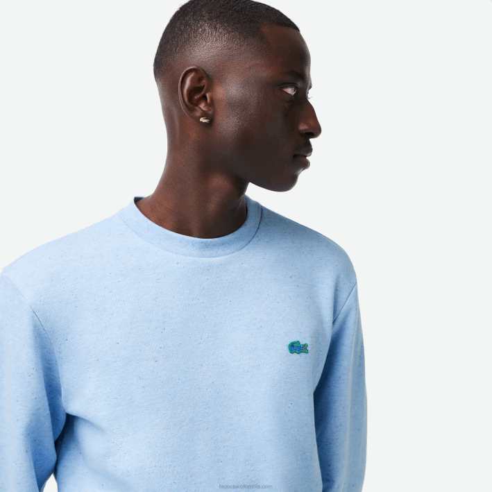 hombres Lacoste 6F24966 turquesa 733 sudadera de corte clásico con estampado moteado