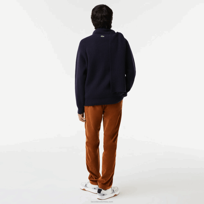 hombres Lacoste 6F241380 azul marino 166 suéter de cocodrilo