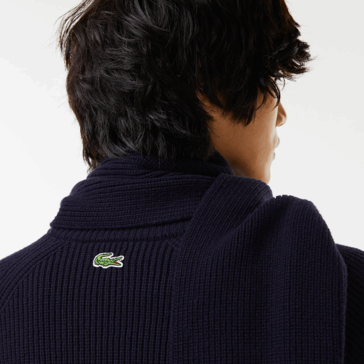 hombres Lacoste 6F241380 azul marino 166 suéter de cocodrilo