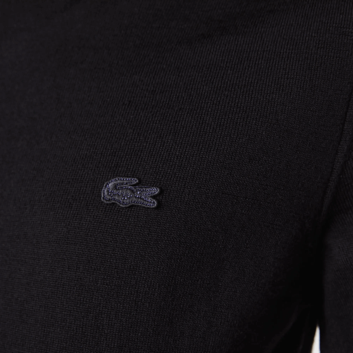 hombres Lacoste 6F241591 negro 031 suéter de lana merino con cuello alto