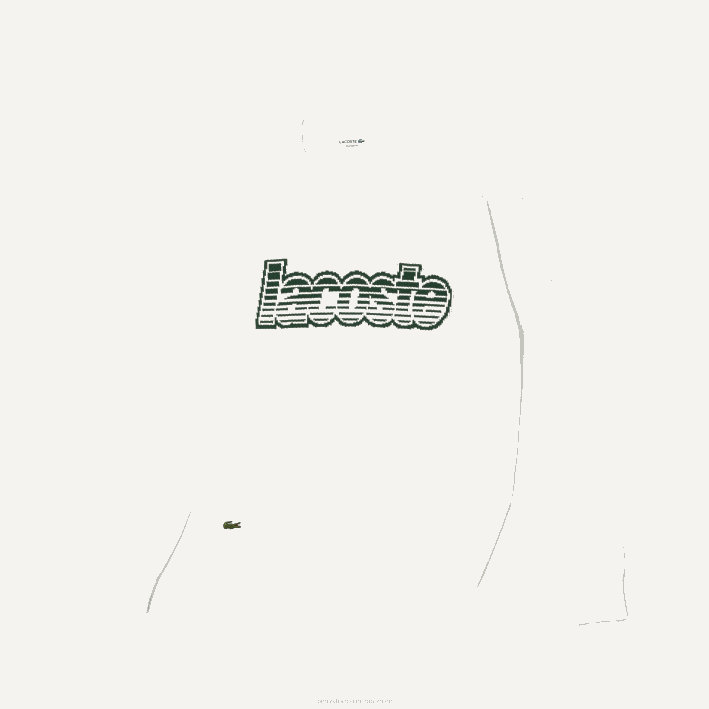 hombres Lacoste 6F24501 blanco verde x0n jersey de punto con cuello redondo