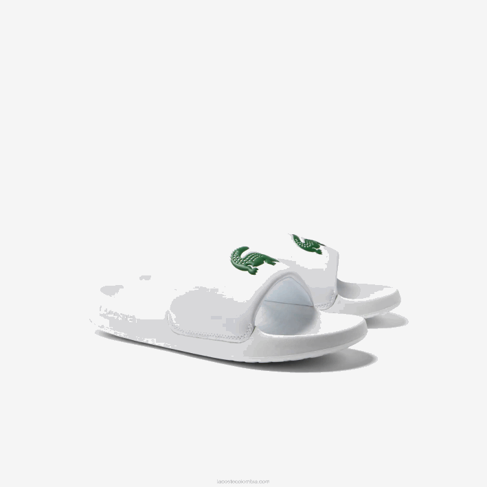 hombres Lacoste 6F241728 blanco/verde 082 chanclas sintéticas croco 1.0