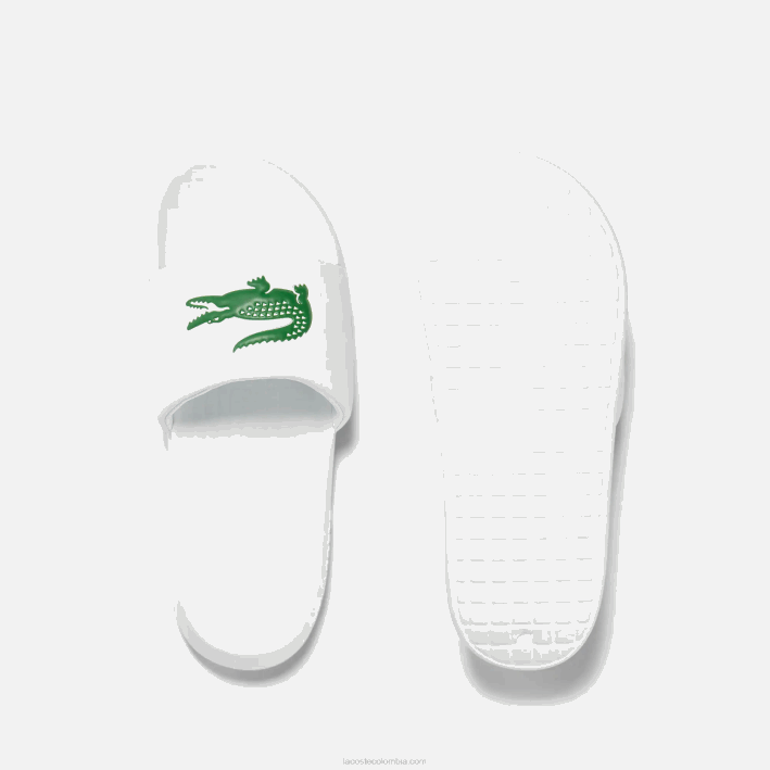 hombres Lacoste 6F241728 blanco/verde 082 chanclas sintéticas croco 1.0