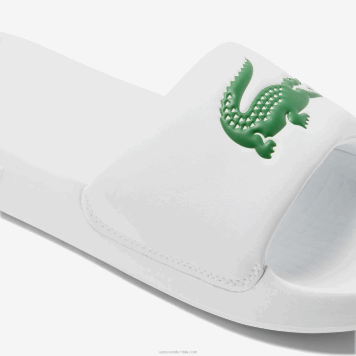 hombres Lacoste 6F241728 blanco/verde 082 chanclas sintéticas croco 1.0