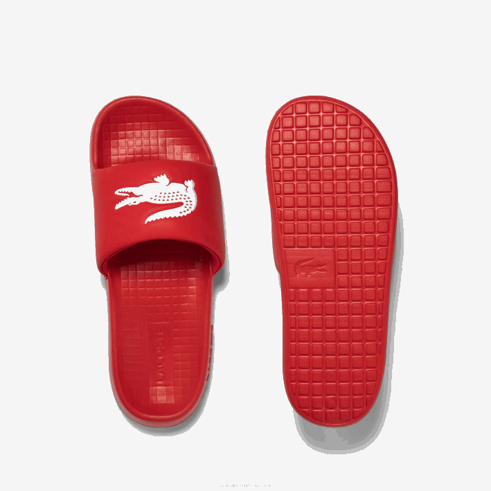 hombres Lacoste 6F241729 rojo blanco 17k chanclas sintéticas croco 1.0