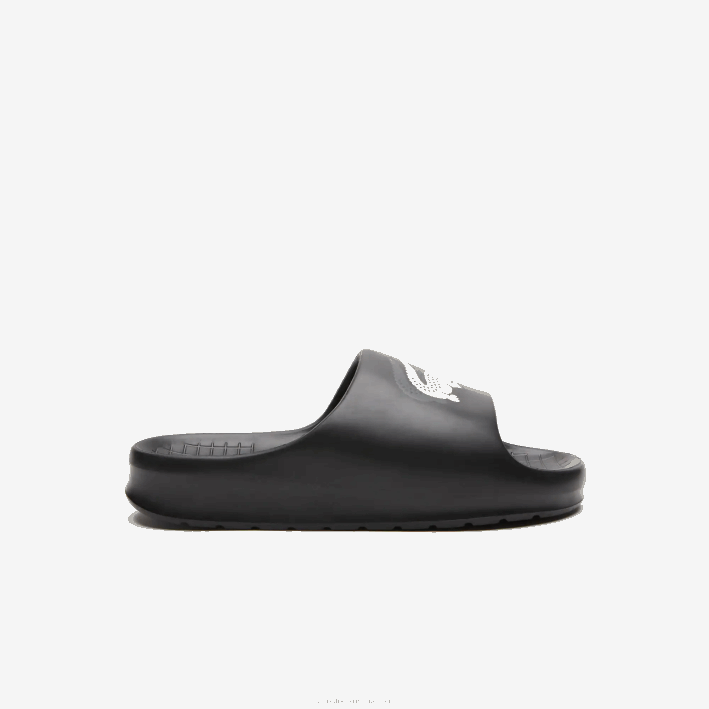 hombres Lacoste 6F241740 negro y blanco roto 454 Serve slide 2.0 evo diapositivas sintéticas colorblock