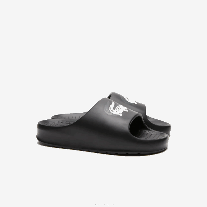 hombres Lacoste 6F241740 negro y blanco roto 454 Serve slide 2.0 evo diapositivas sintéticas colorblock