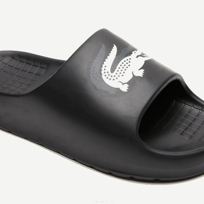 hombres Lacoste 6F241740 negro y blanco roto 454 Serve slide 2.0 evo diapositivas sintéticas colorblock