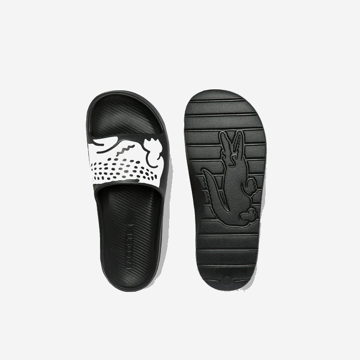hombres Lacoste 6F241754 blanco y negro 312 chanclas sintéticas croco 2.0