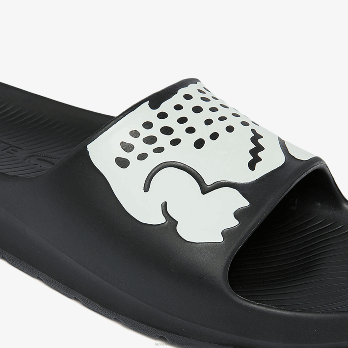 hombres Lacoste 6F241754 blanco y negro 312 chanclas sintéticas croco 2.0