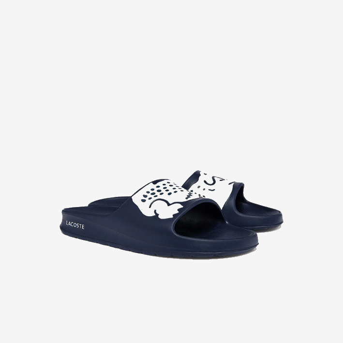hombres Lacoste 6F241755 azul marino y blanco 092 chanclas sintéticas croco 2.0