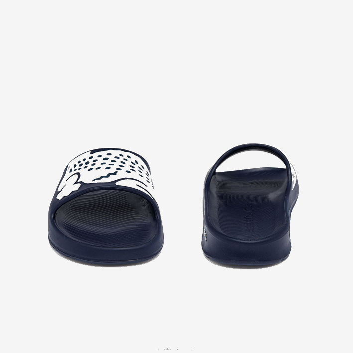 hombres Lacoste 6F241755 azul marino y blanco 092 chanclas sintéticas croco 2.0