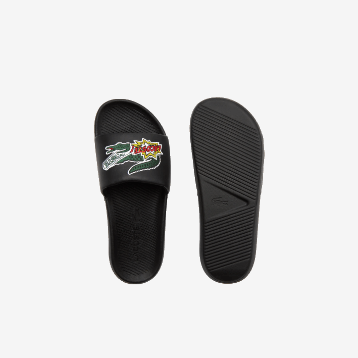 hombres Lacoste 6F241761 negro 02h chanclas sintéticas de cocodrilo