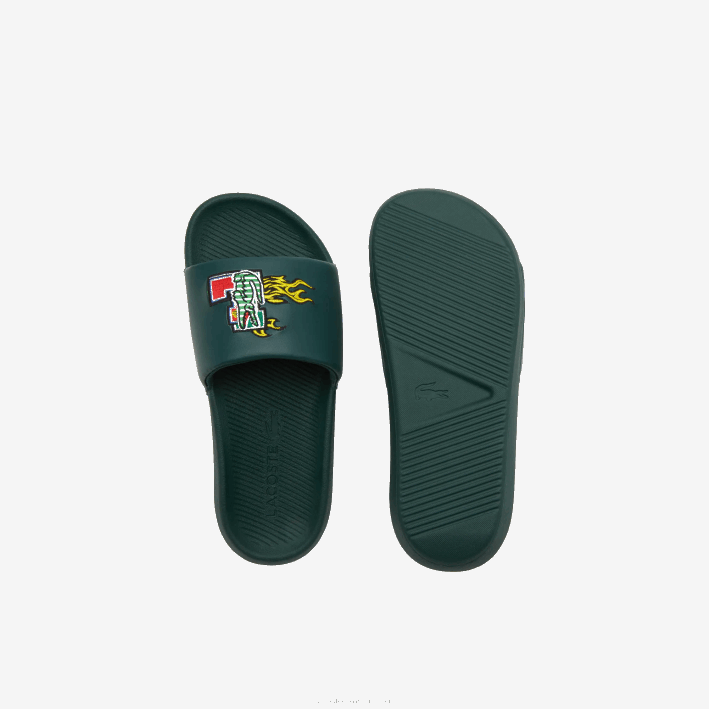 hombres Lacoste 6F241762 verde 1m8 chanclas sintéticas de cocodrilo