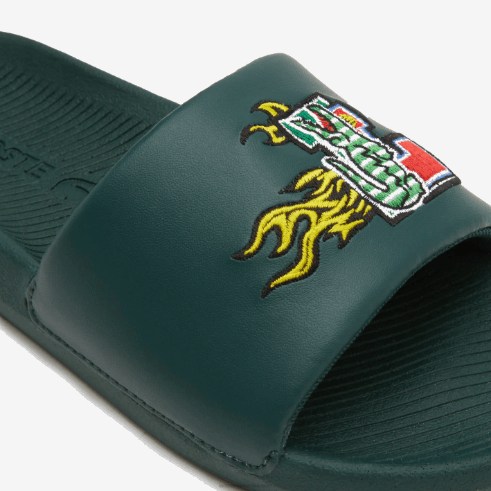hombres Lacoste 6F241762 verde 1m8 chanclas sintéticas de cocodrilo