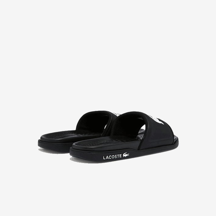 hombres Lacoste 6F241765 blanco y negro 312 chanclas croco dualiste con correa sintética y logo