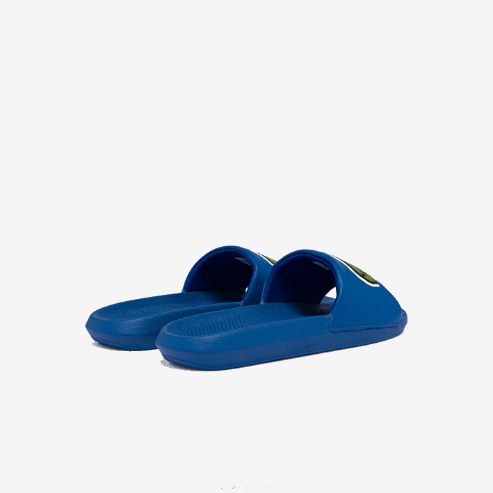 hombres Lacoste 6F241773 azul verde bg3 chanclas sintéticas de cocodrilo con tira del logo