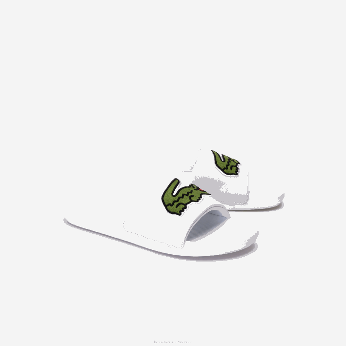 hombres Lacoste 6F241809 blanco/verde 082 chanclas sintéticas de cocodrilo