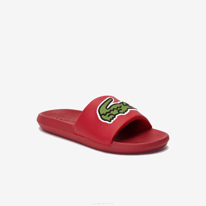 hombres Lacoste 6F241810 rojo verde t2q chanclas sintéticas de cocodrilo