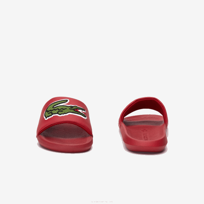 hombres Lacoste 6F241810 rojo verde t2q chanclas sintéticas de cocodrilo