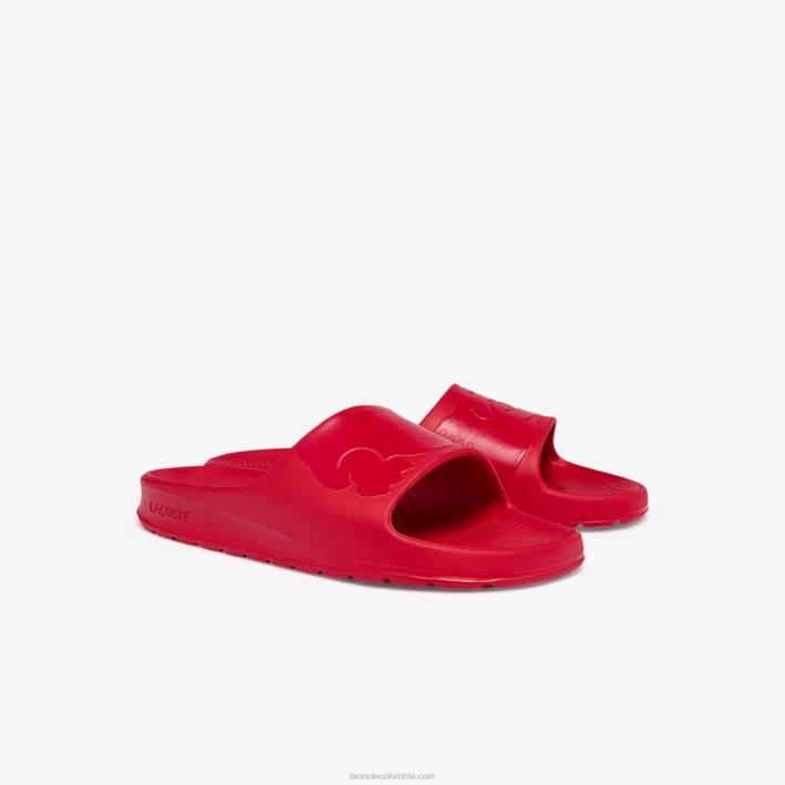 hombres Lacoste 6F241811 rojo rr1 chanclas sintéticas croco 2.0 con logo