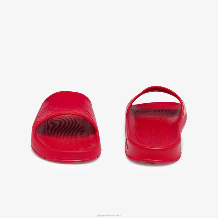 hombres Lacoste 6F241811 rojo rr1 chanclas sintéticas croco 2.0 con logo