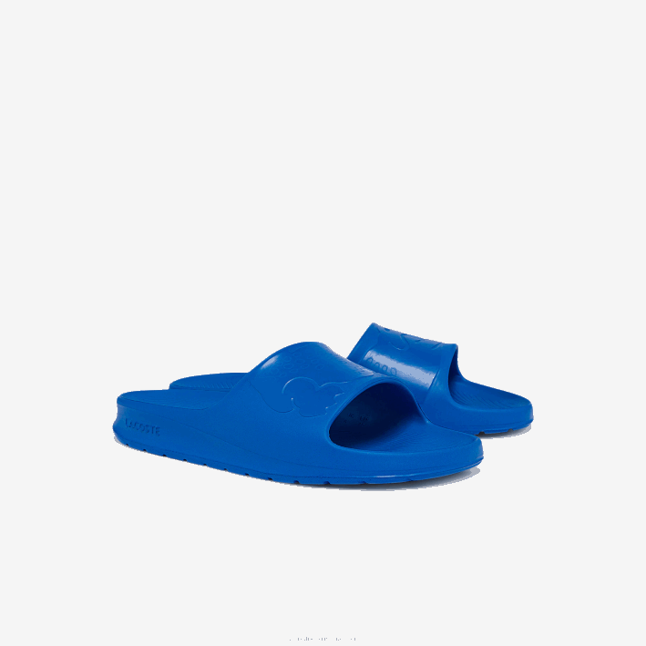 hombres Lacoste 6F241812 azul 11c chanclas sintéticas croco 2.0 con logo