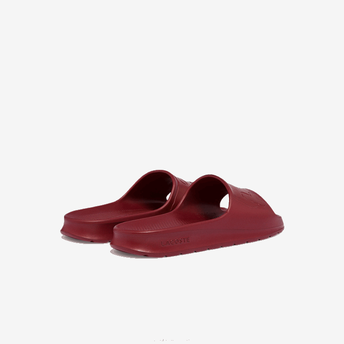 hombres Lacoste 6F241813 rojo oscuro dr2 chanclas sintéticas croco 2.0 con logo