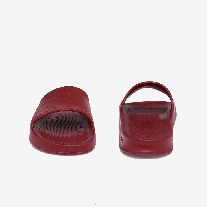 hombres Lacoste 6F241813 rojo oscuro dr2 chanclas sintéticas croco 2.0 con logo