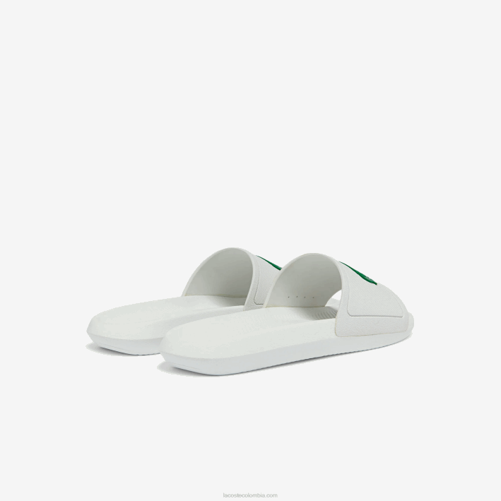 hombres Lacoste 6F241819 blanco/verde 082 chanclas sintéticas repelentes al agua croco