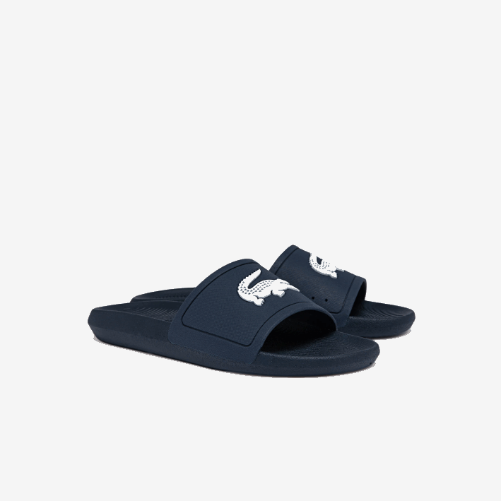 hombres Lacoste 6F241820 azul marino y blanco 092 chanclas sintéticas repelentes al agua croco