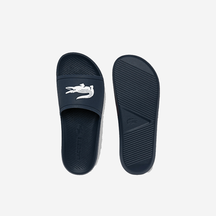 hombres Lacoste 6F241820 azul marino y blanco 092 chanclas sintéticas repelentes al agua croco