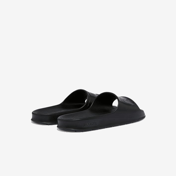 hombres Lacoste 6F241831 negro 02h chanclas de piel sintética croco 2.0 con correa del logo
