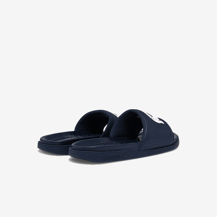 hombres Lacoste 6F241877 azul marino y blanco 092 chanclas sintéticas croco dualiste