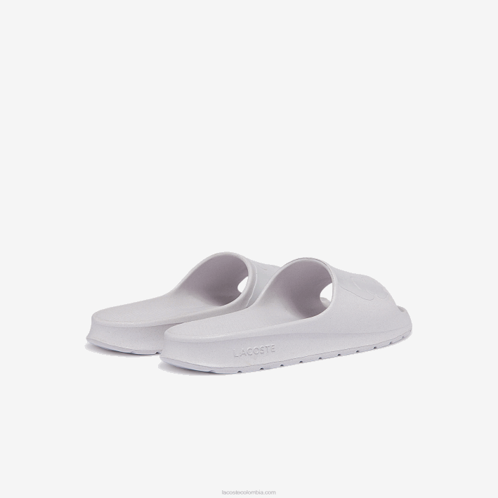 hombres Lacoste 6F241880 blanco y hueso 65t chanclas sintéticas croco 2.0 con logo