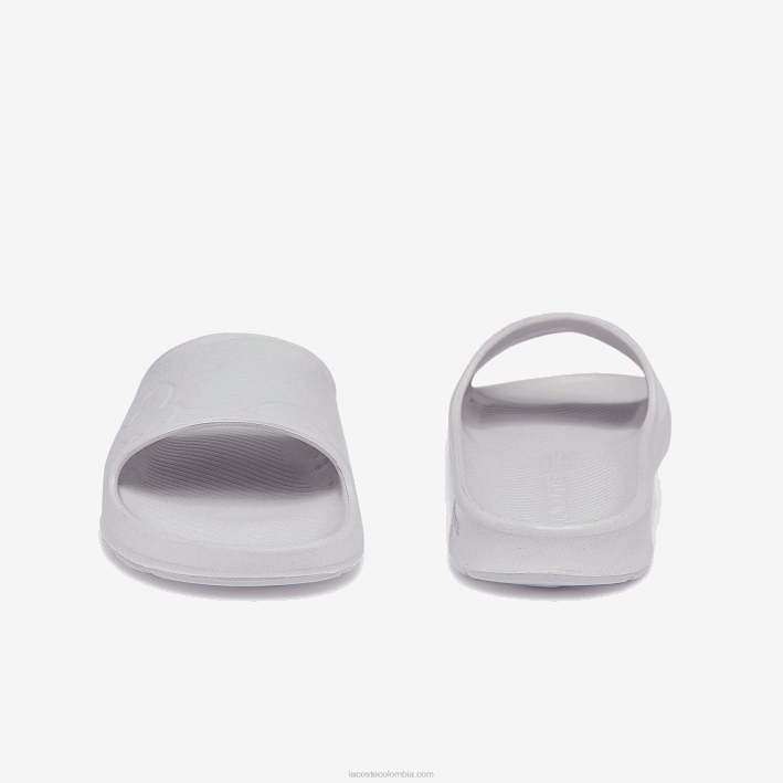 hombres Lacoste 6F241880 blanco y hueso 65t chanclas sintéticas croco 2.0 con logo